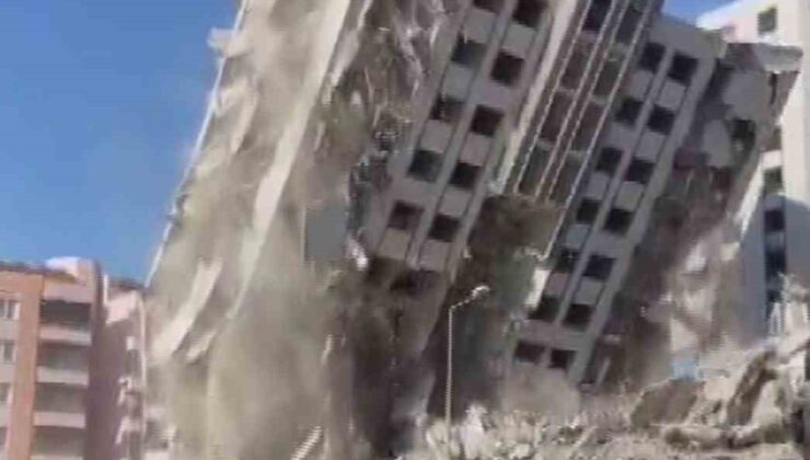 İskenderun’da 15 katlı bina böyle yerle bir oldu