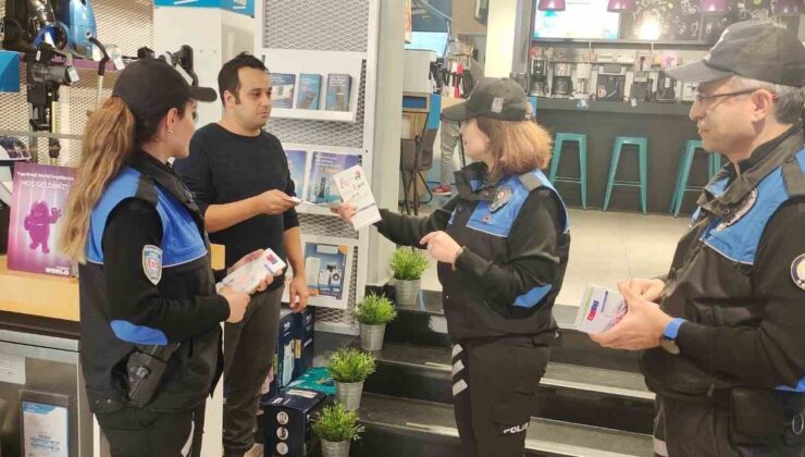 Alanya’da polisten esnafa dolandırıcılık bilgilendirmesi