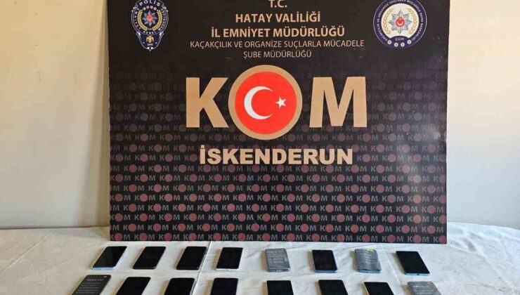 İskederun’da bir iş yerinde 38 kaçak telefon ele geçirildi