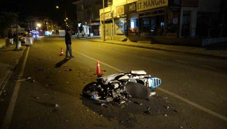 Kaza yapıp yaralanan motosiklet sürücüsü 2.66 promil alkollü çıktı