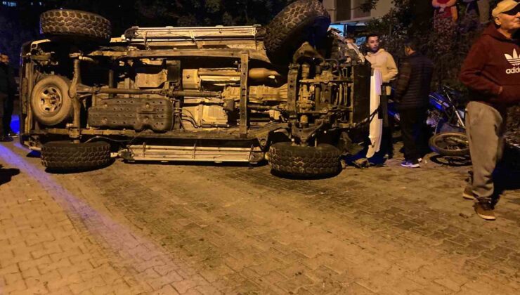 Kontrolden çıkan araç park halindeki araçları biçti