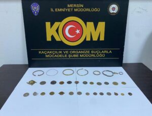 Mersin’de tarihi eser operasyonu: Bir çok obje ele geçirildi