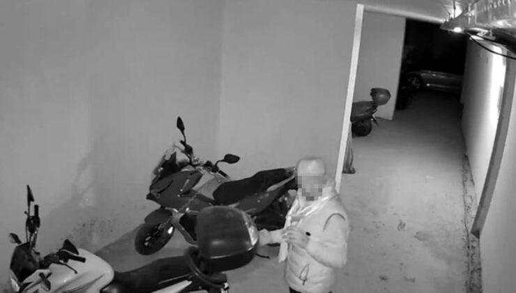 Motosiklet hırsızı son işinde kameralara yakalandı