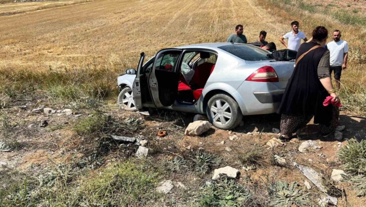Burdur’da yoldan çıkan otomobil araziye savruldu: 8 yaralı