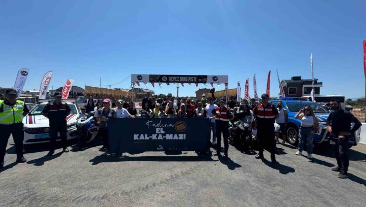 Kadına şiddete ‘Kadına el kalkamaz’ pankartıyla mesaj verdiler