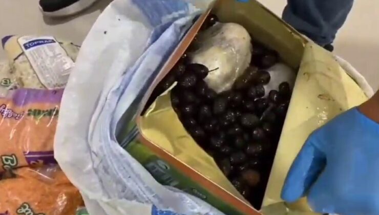 Kahramanmaraş’ta zeytin tenekesine gizlenmiş 4 kilo uyuşturucu ele geçirildi