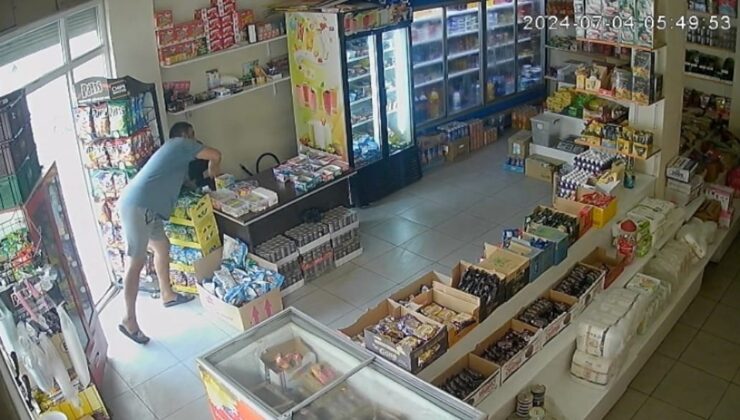 Kasadan 6 bin lira çalma anı saniye saniye görüntülendi