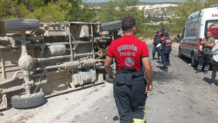 Mersin’de tarım işçilerini taşıyan minibüs devrildi: 7 yaralı