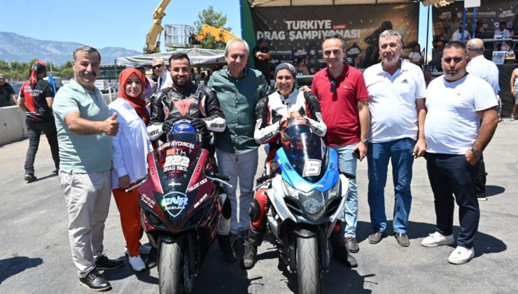 Motodrag yarışlarının startını Başkan Kocagöz verdi