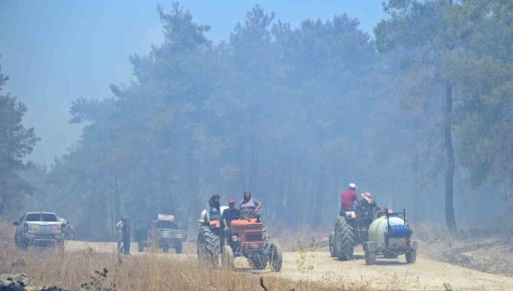 Orman yangınına çiftçi filosuyla müdahale
