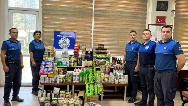 Tarsus’ta son kullanma tarihi geçmiş çok sayıda ürün ele geçirildi