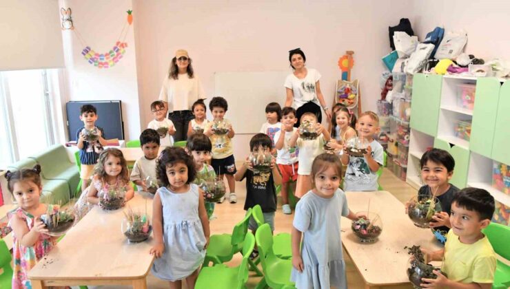Yeşil bir gelecek için ilk adım, minik eller teraryumlarını yaptı