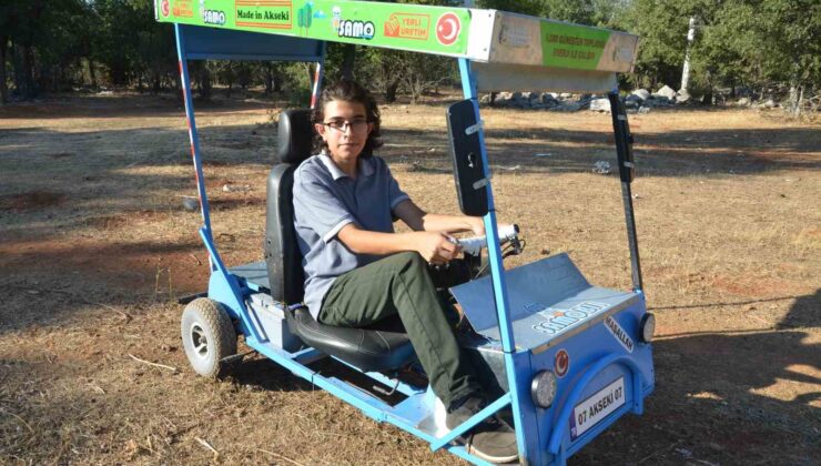 15 yaşındaki genç güneş enerjisi paneliyle çalışan 65 km menzilli araç yaptı