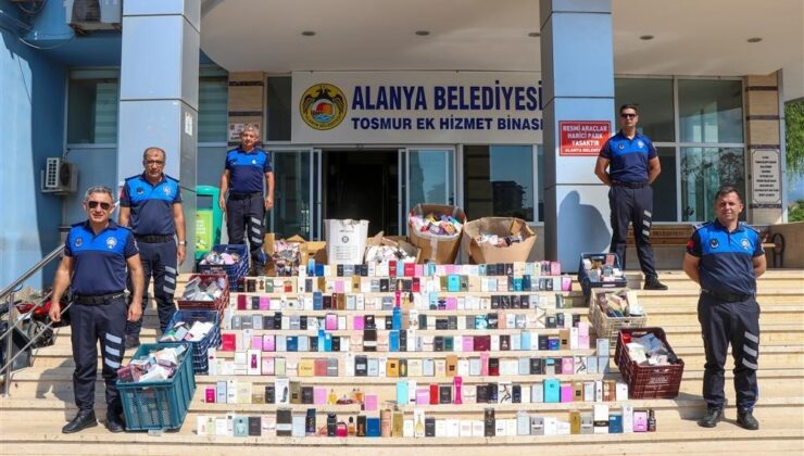 Alanya’da binlerce sahte parfüm imha edildi