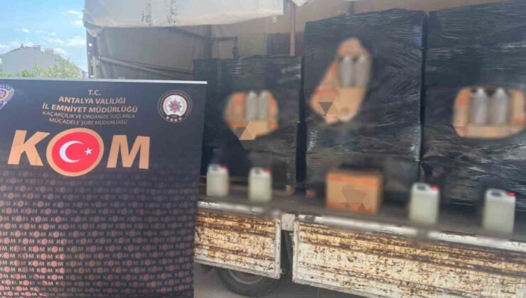 Antalya’da 2 bin 840 litre sahte alkol ele geçirildi