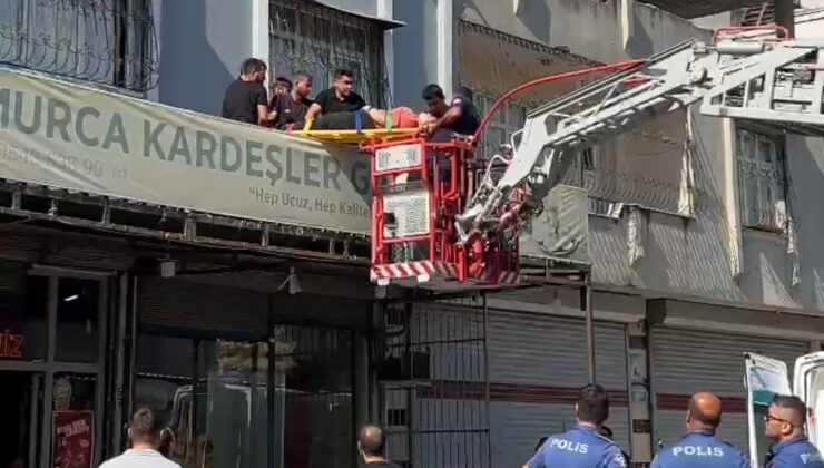 Damdan düşen kadın itfaiye tarafından kurtarıldı