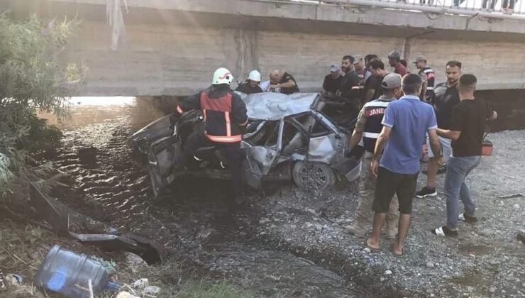 Dereye uçan aracın sürücüsü hayatını kaybetti