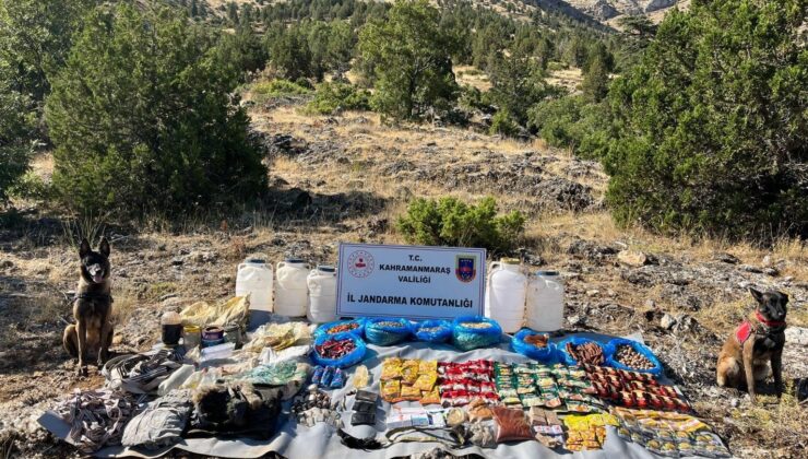 Kahramanmaraş’ta terör operasyonunda yaşam malzemeleri ele geçirildi