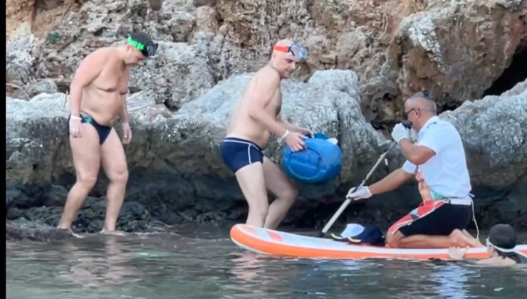Lüks yatla tura çıkıp, çöp toplamak için yarışıyorlar