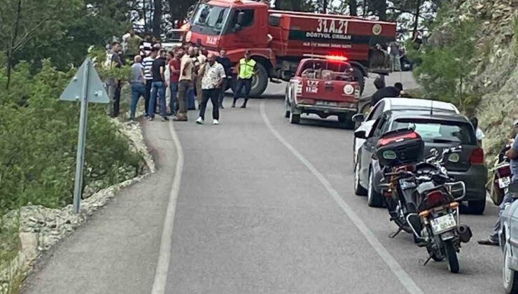 Uçurumdan yuvarlanana motosiklet sürücüsü yaralandı