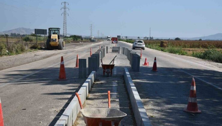 Uğur Mumcu Bulvarı’nda refüj bordür çalışması tamamlandı