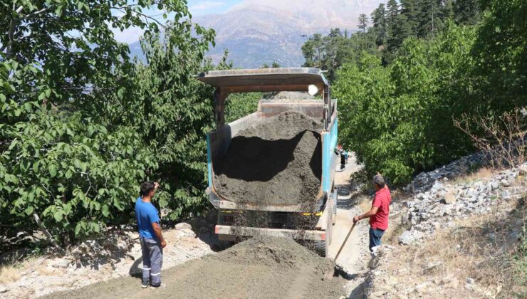 Yürüme engelli torunların konforlu ulaşımı için evinin yollarına beton döküldü