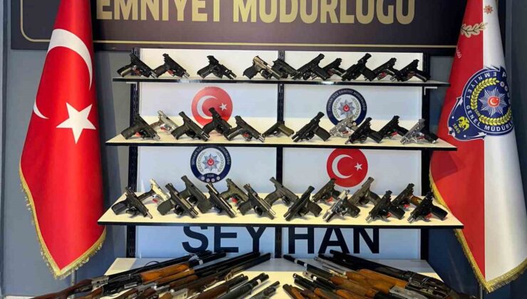 Adana’da 61 ruhsatsız silah ele geçirildi, 213 suçlu da yakalandı