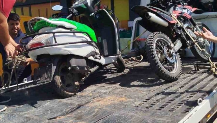 Ehliyetsiz, kasksız ve plakasız motosiklet sürücüsün 12 bin 690 TL para cezası uygulandı