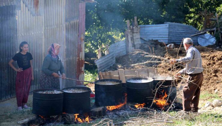 Kahramanmaraş’ta kazanlarda kaynatılan buğday organik bulgur haline getiriliyor