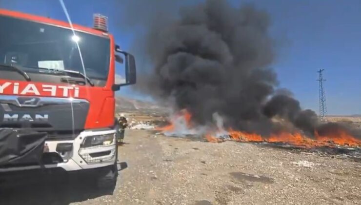 Kahramanmaraş’ta lastik yangını