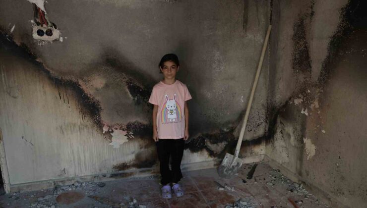 Lösemi hastası Almina’nın evi yandı