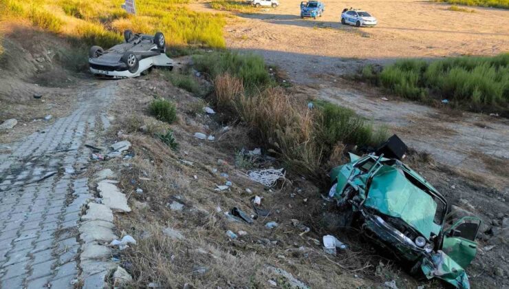 Manavgat’ta araçlar şarampole yuvarlandı: 3 yaralı