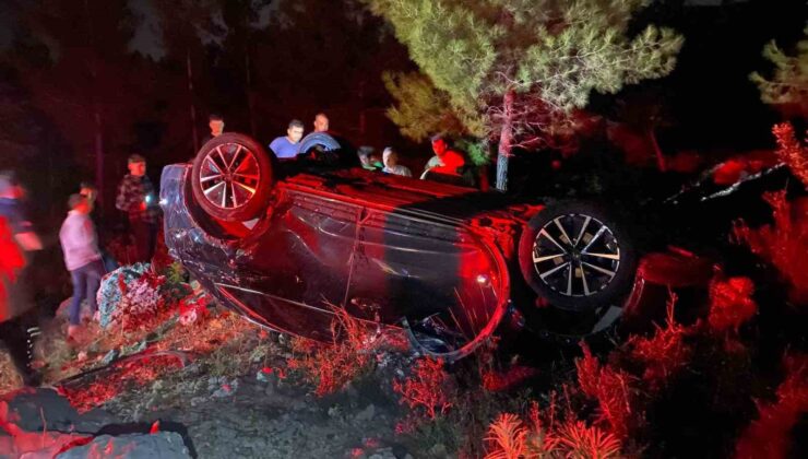 Takla atan otomobilin cam tavanından fırlayan sürücü ağır yaralandı