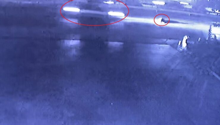 Yolun karşısına geçmeye çalışan yayanın feci ölümü kamerada