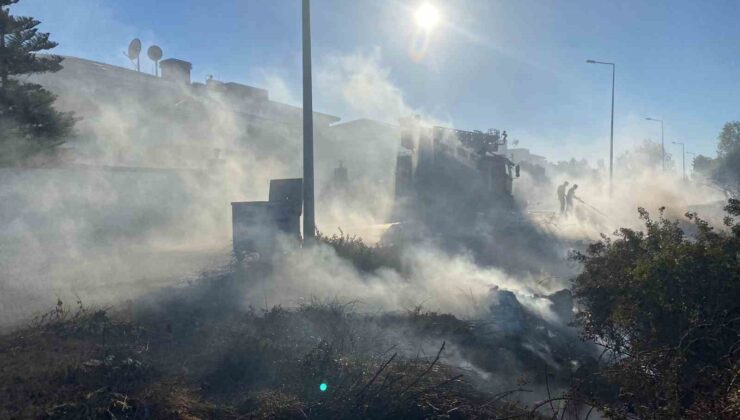Bahçede yakılan ateş yangın çıkardı, golf arabası küle döndü