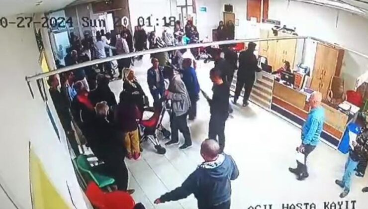 Depreme hastanede yakalanan vatandaşların kaçışması güvenlik kamerasında