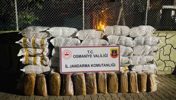 Jandarmanın durdurduğu minibüste 1 ton 460 kilo kaçak tütün ele geçirildi