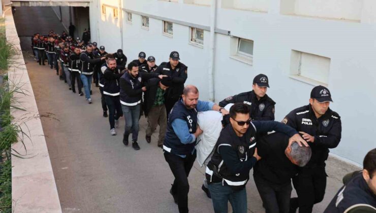 Adana’da “Baygara” organize suç örgütü üyesi 282 adliyeye sevk edildi