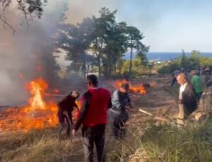 Antalya’da hava aracı ormanlık alana düşüp infilak etti