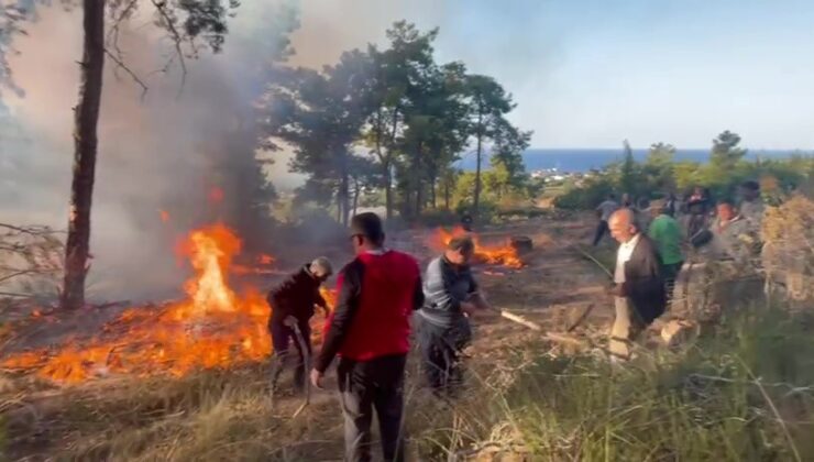 Antalya’da hava aracı ormanlık alana düşüp infilak etti