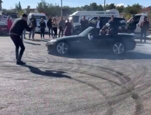 Gelin ve damadın drift şovu pahalıya patladı