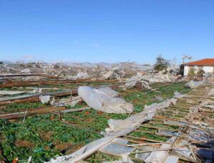 Hortumun verdiği zarar gün ağarınca ortaya çıktı