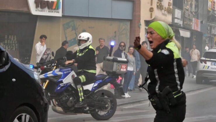 Kadın polisin yangın hassasiyetine emniyet müdüründen plaket