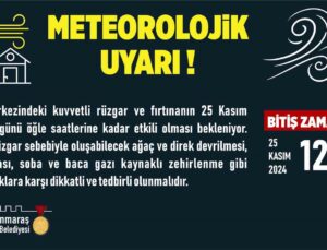 Kahramanmaraş’ta kuvvetli fırtına yarın öğle saatlerine kadar devam edecek
