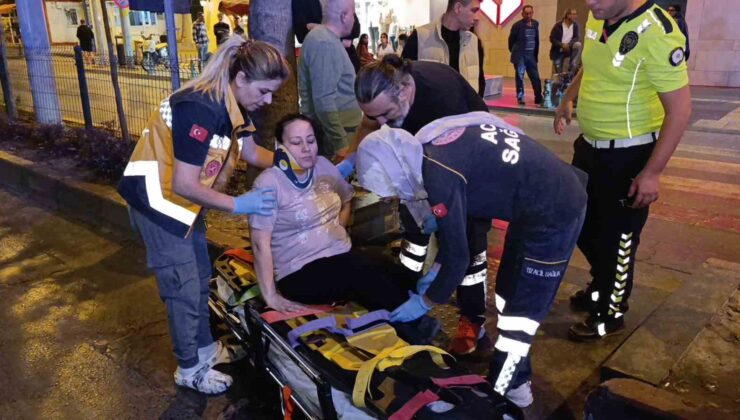 Yaya geçidinde otomobil yol verdi motosiklet hastanelik etti