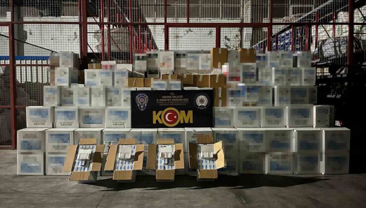Adana’da 12 milyon kaçak makaron ve 567 litre kaçak alkol ele geçirildi