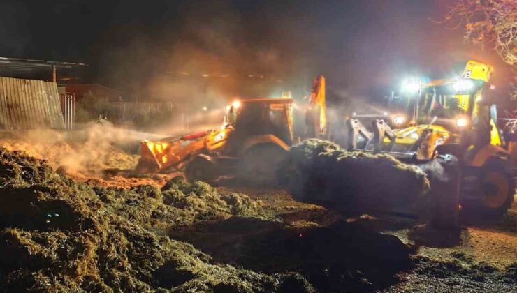 Antakya’da samanlık yangını