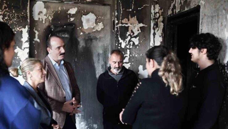 Başkan Kotan’dan evi yanan aileye destek sözü