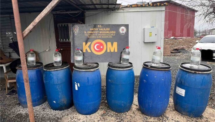 Hatay’da yılbaşı öncesi sahte içki operasyonu: Bin 284 litre kaçak alkol ele geçirildi