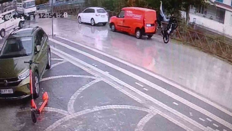 Motosikletliye takla attıran kaza kamerada